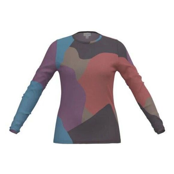 LuLaRoe Large Multi-Color Geometric May Long Sleeve Mesh Top - Picture 1 of 4